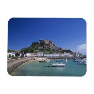 Burg Orgueil und Hafen, Gorey, Jersey Magnet