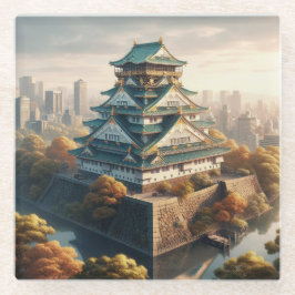 Burg Osaka Burg Japan Landschaft Glasuntersetzer