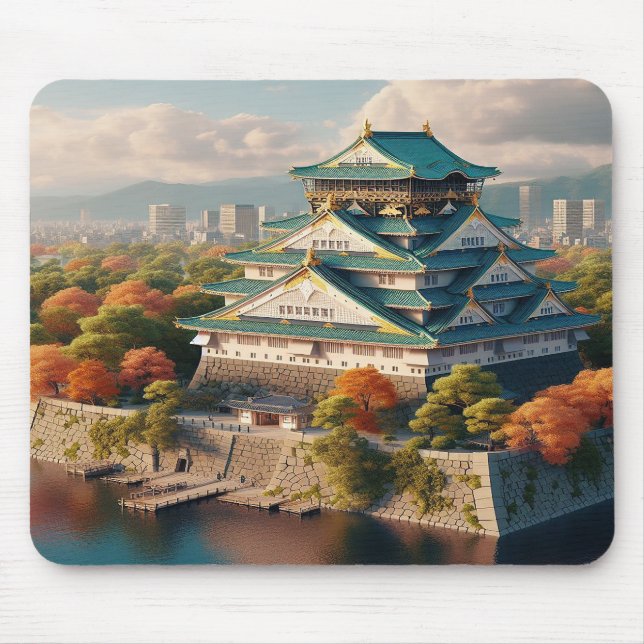 Burg Osaka Burg Japan Landschaft Mousepad (Vorne)