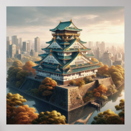 Burg Osaka Burg Japan Landschaft Poster