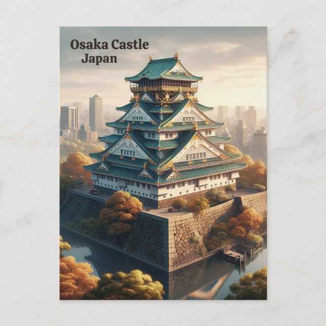 Burg Osaka Burg Japan Landschaft Postkarte (Vorderseite)