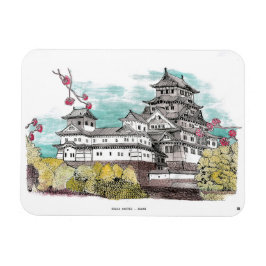 Burg Osaka Japan Aquarelle Illustration Magnet