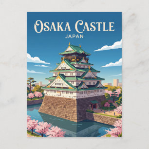 Burg Osaka Japan Postkarte