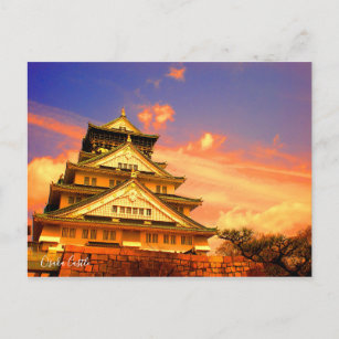Burg Osaka (Sunset ver.) [Postkarte] Postkarte