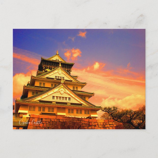 Burg Osaka (Sunset ver.) [Postkarte] Postkarte (Vorderseite)