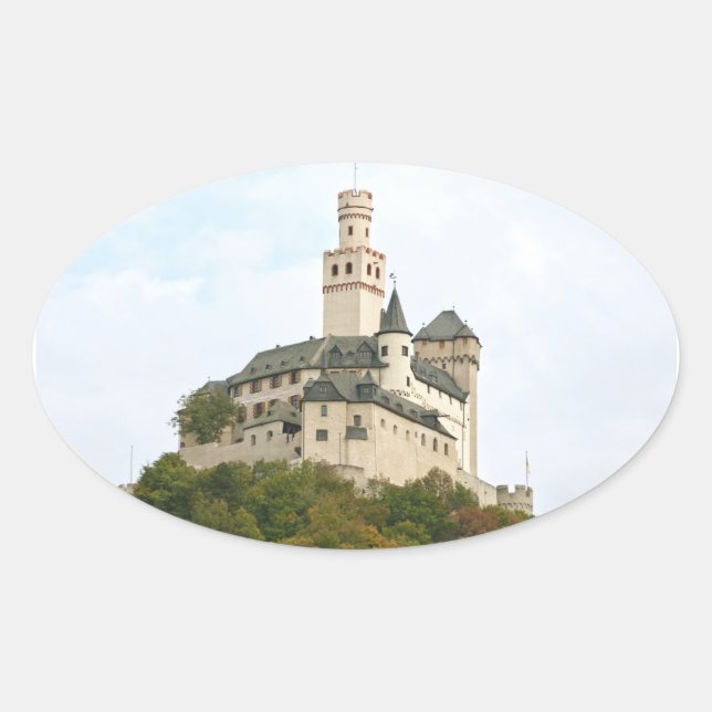 Burg Ovaler Aufkleber (Vorderseite)