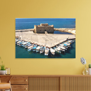 Burg Paphos und Blick auf den Hafen Leinwanddruck
