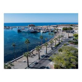 Burg Paphos und Blick auf den Hafen Poster