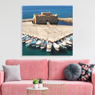 Burg Paphos und Hafen Leinwanddruck