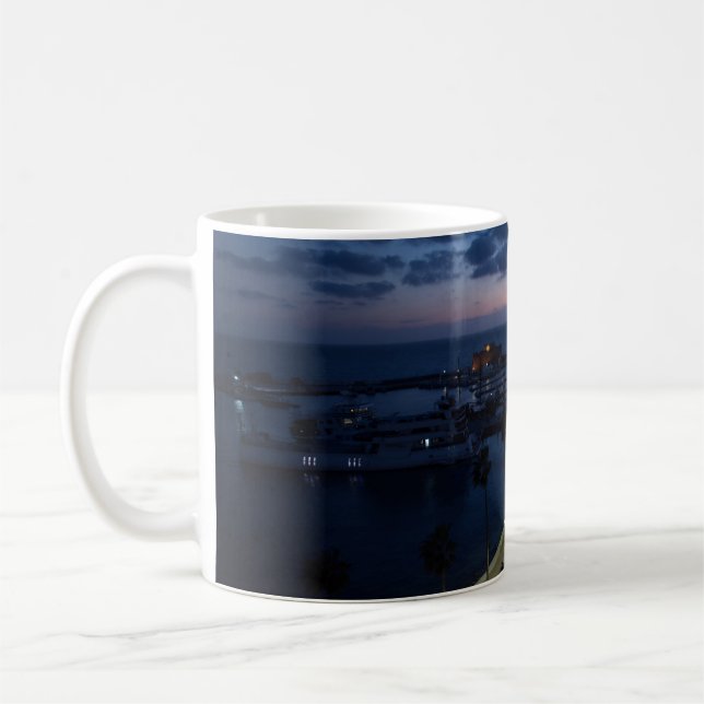 Burg Paphos und Hafen nachts, Zypern Kaffeetasse (Links)