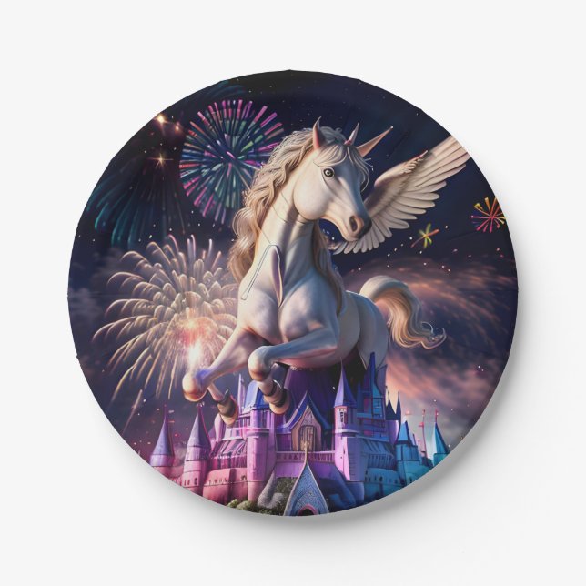 Burg Pegasus Pappteller (Vorderseite)