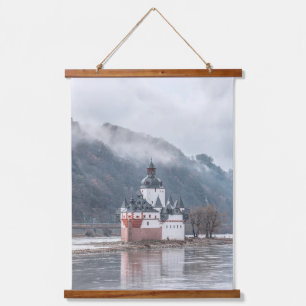Burg Pfalzgrafenstein Deutschland Wandteppich Mit Holzrahmen