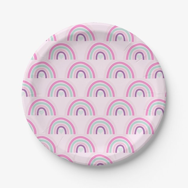 Burg Pink Bounce Pappteller (Vorderseite)