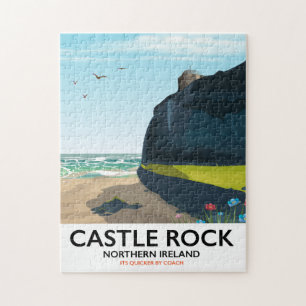 Burg Rock Nord Irland Reiseplakat.