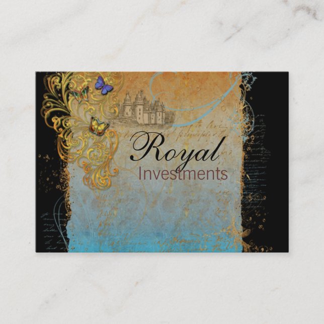 Burg Royal Scrolls Business Cards Visitenkarte (Vorderseite)