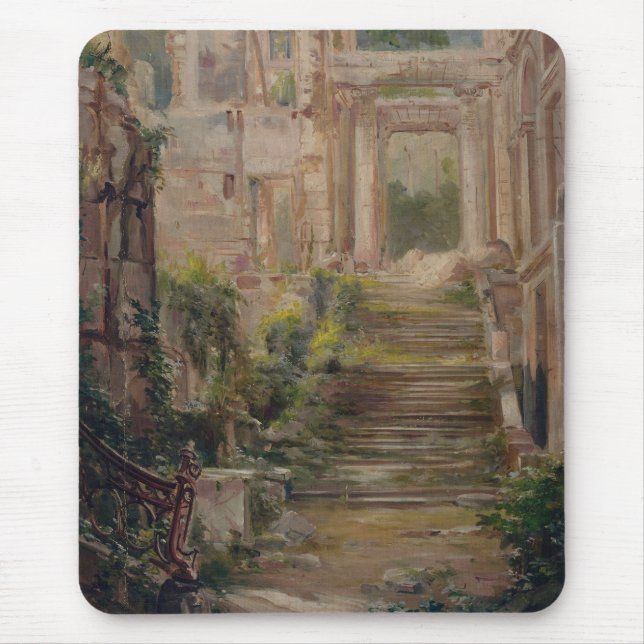 Burg Saint-Cloud Ruins Treppen Mousepad (Vorne)