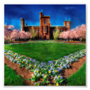 Burg Smithsonian Garden Kirchenblüten Fotodruck