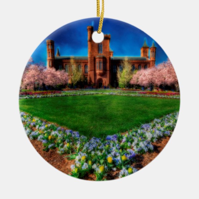 Burg Smithsonian Garden Kirchenblüten Keramik Ornament (Vorne)