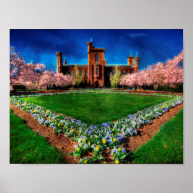 Burg Smithsonian Garden Kirchenblüten Poster (Vorne)