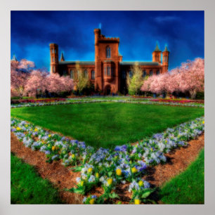 Burg Smithsonian Garden Kirchenblüten Poster