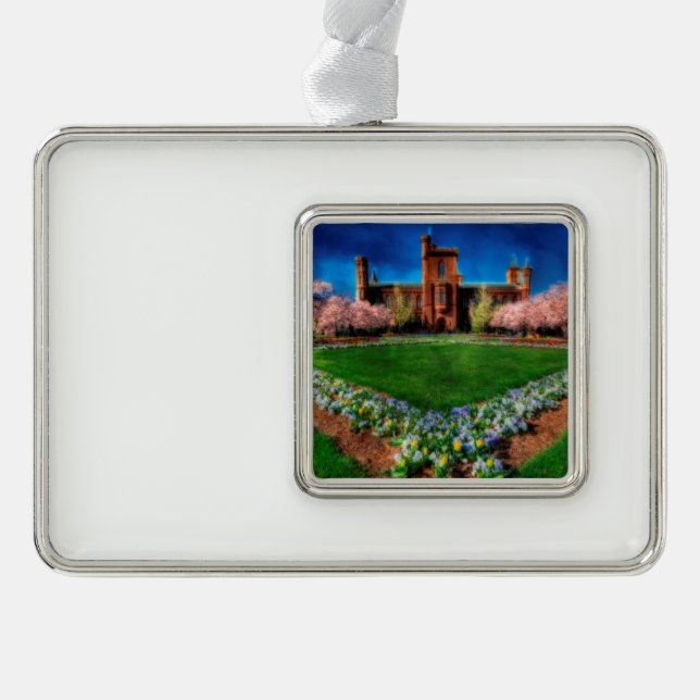 Burg Smithsonian Garden Kirchenblüten Rahmen-Ornament Silber (Vorderseite)