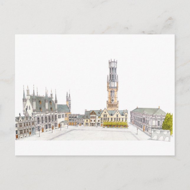 Burg Square. Brügge Belgien. Postkarte (Vorderseite)