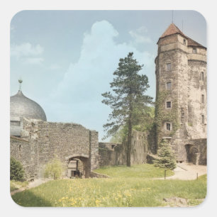 Burg Stolpen, Cosel Tower Quadratischer Aufkleber