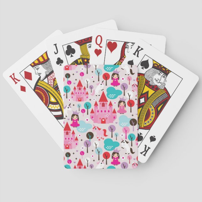 Burg und Einhorn der Prinzessin Spielkarten (Rückseite)