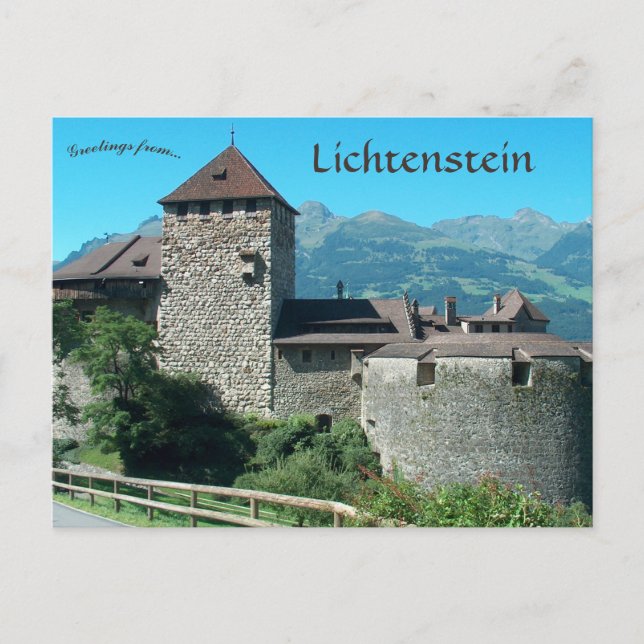 Burg Vaduz in Lichtenstein Postkarte (Vorderseite)