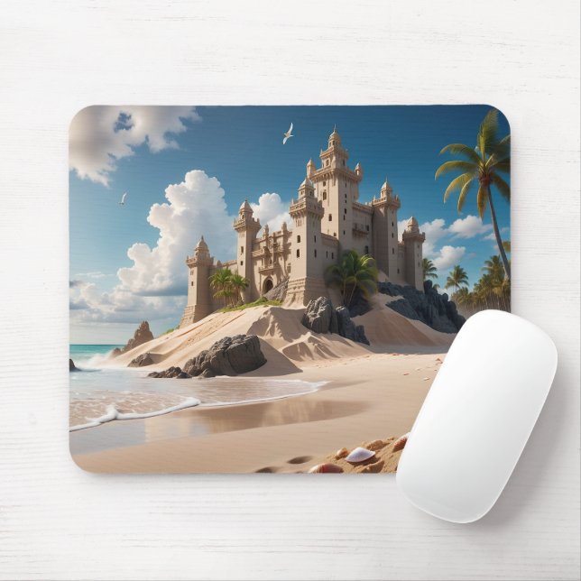 Burg vom Strand der Möglichkeiten Mousepad (Mit Mouse)