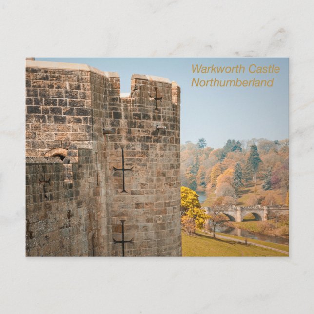 Burg Warkworth Postkarte (Vorderseite)