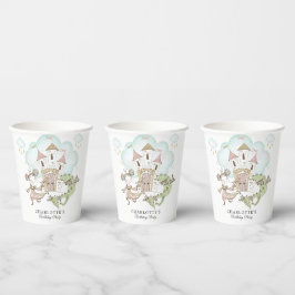 Burg Wasserfarbe Prinzessin Dragon Girl Pappbecher