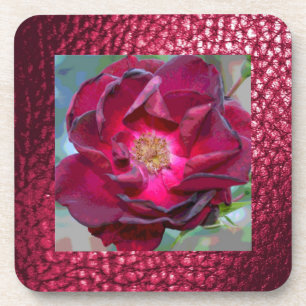 Burgandy Blume-Design 2 Untersetzer