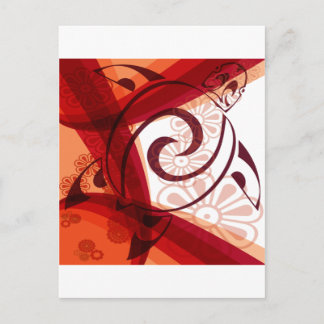 Burgandy-Floral-Turtle Postkarte