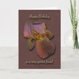 Burgandy Iris Birthday Special Friend Card Karte
