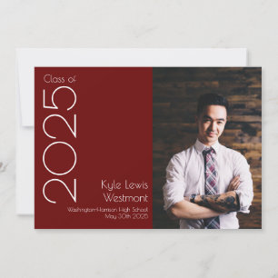 Burgandy School Colour Graduation Faire-part