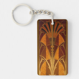 Burgandy und Gold Art Deco Schlüsselanhänger