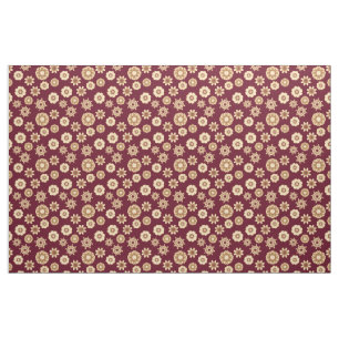 Burgandy und Gold Barockstil Blumenmuster Stoff