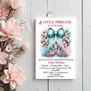 Burgballons der Prinzessin beugen Babydusche Einladung