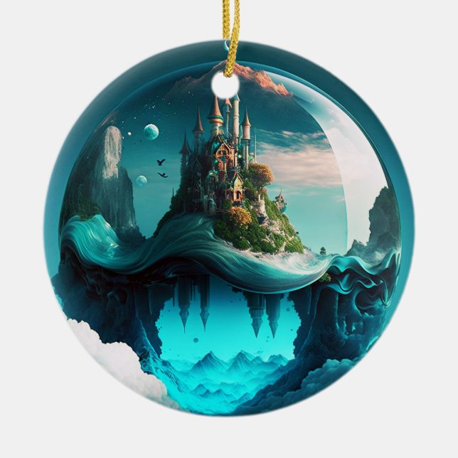 Burgen von Crystal Ball Keramik Ornament (Vorne)