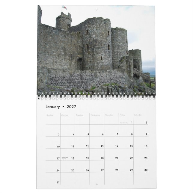 Burgen von Irland & Wales Kalender (Jan 2027)