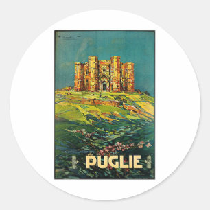Burgen von Monte Puglie Runder Aufkleber
