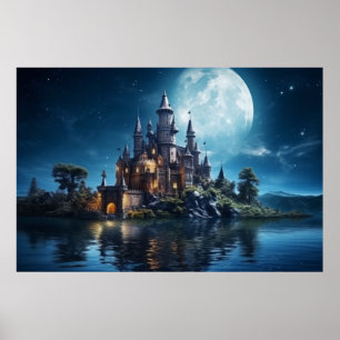 Burgen von Moon am Lago Maggiore Poster