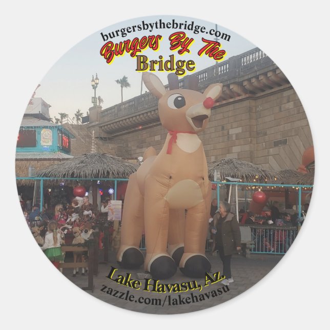 Burger am Bridge-See Havasu Runder Aufkleber (Vorderseite)