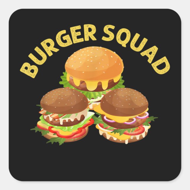 Burger Art für Männer Hamburger Cheeseburger Quadratischer Aufkleber (Vorderseite)