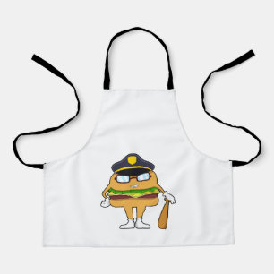 Burger as Police officer with Police hat Schürze