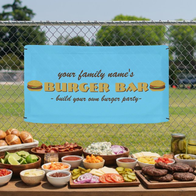 Burger Bar Backyard Barbecue GRILLEN Party Banner (Everything you need for an epic burger bar! )