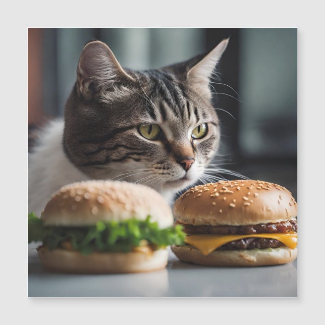 Burger Buddy-cat art Magnetkarte (Vorderseite)