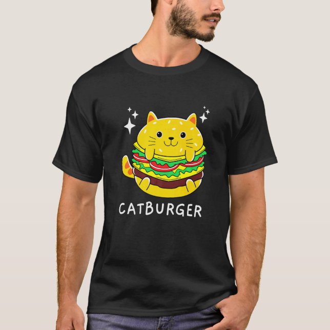 Burger Cat Feinschmecker T-Shirt (Vorderseite)