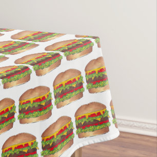Burger Cheeseburger Wiedersehen Picnic Cookout Par Tischdecke